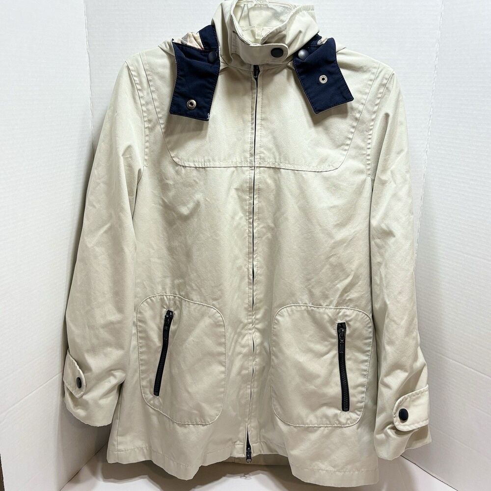 Vintage Mulberry Street Hooded Outdoor Zip Up Parka Beige Women’s Size S